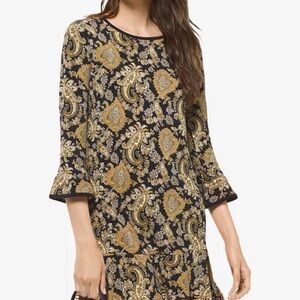 MICHAEL Michael dress Paisley Print Bell Sleeve Dress